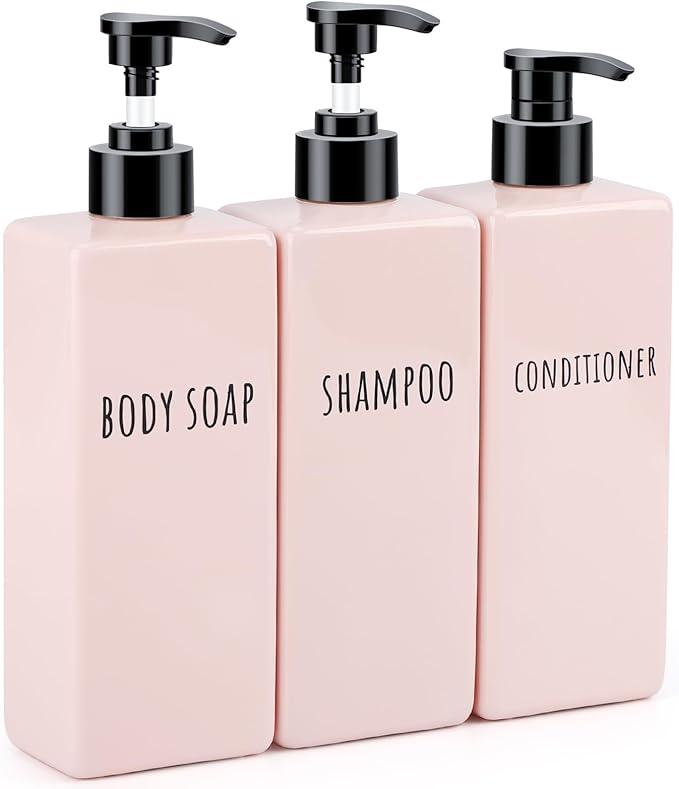 Segbeauty Refillable Shampoo and Conditioner Bottles, 500ml Empty Shower by Segbeauty