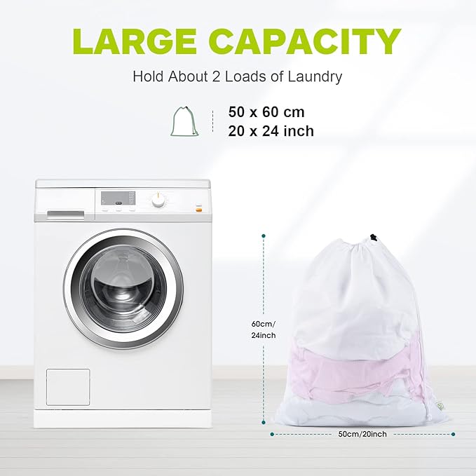 OTraki 2 Pack Mesh Laundry Bag, 20x24 Inch Heavy Duty Laundry Fine Mesh Bags - Image 2