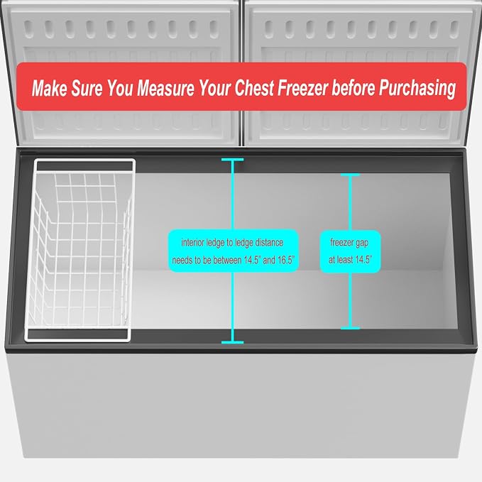 SANNO Chest Freezer Baskets Organizer, Deep Freezer Baskets Bin Sturdy Metal - Image 3