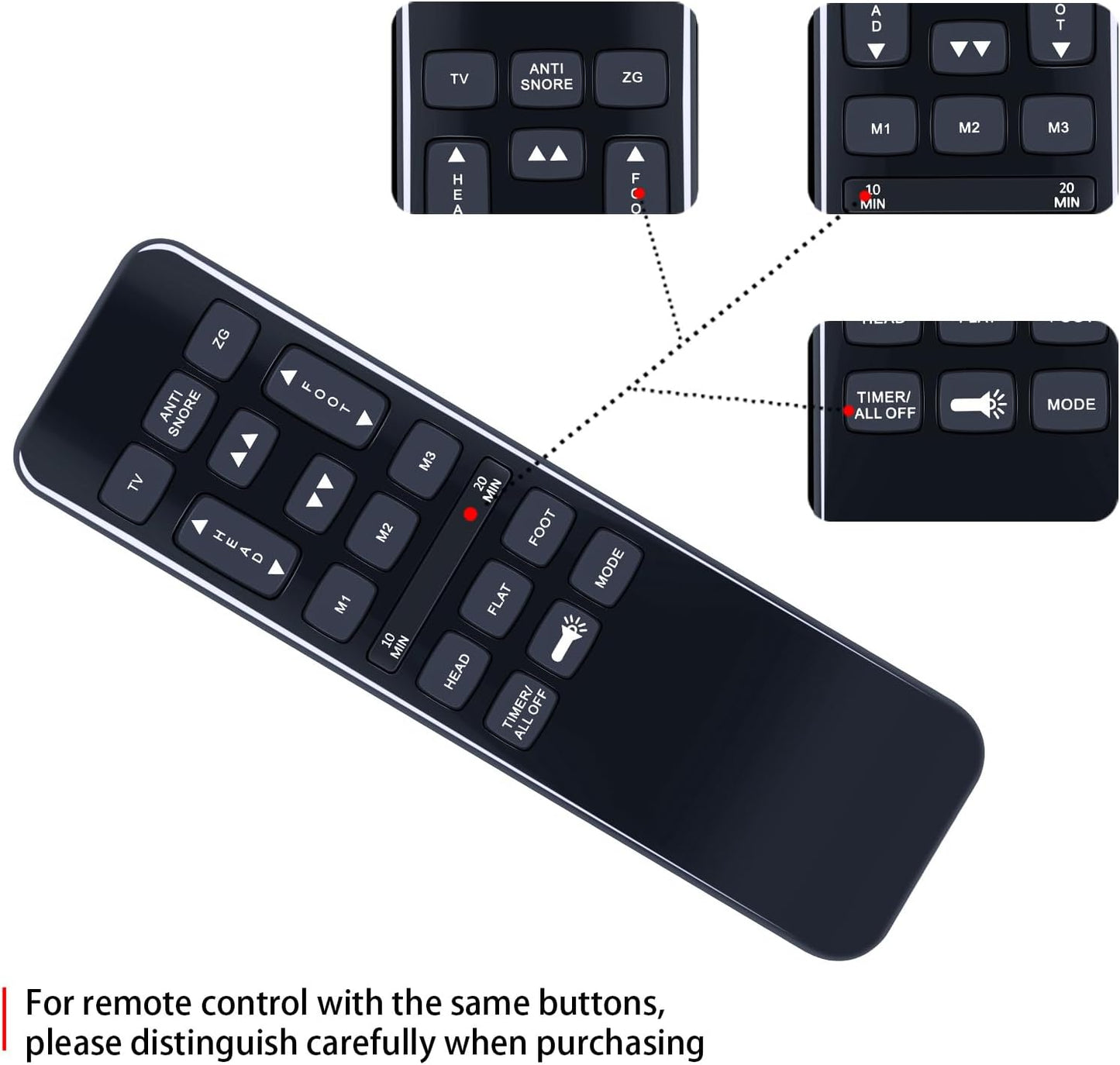 Adjustable Bed Richmat HJH55 Remote Hand Control Replacement, Compatible with Classic Adjustable Bed Brands