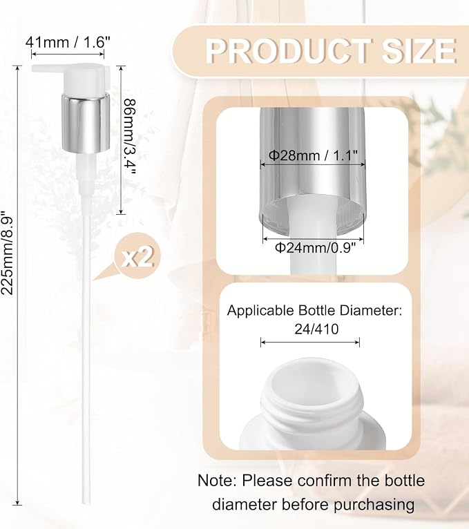 uxcell 2 Pcs Soap Dispenser Pump Heads, Hand Soap Dispensers Top Pumps - Image 2