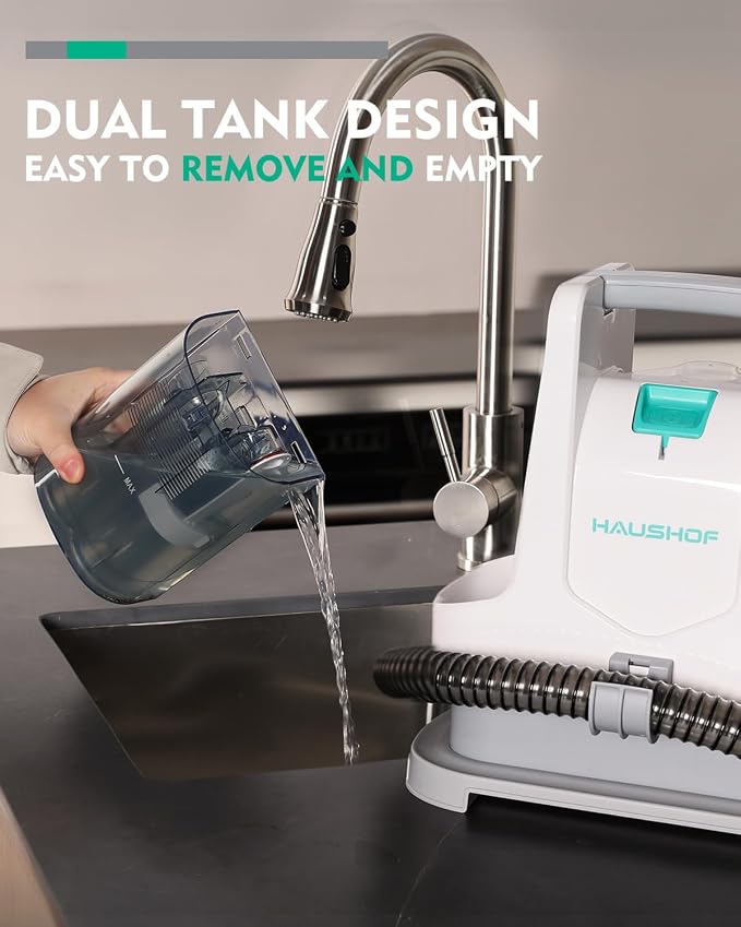 HAUSHOF Portable Carpet Spot and Upholstery Cleaner, Lightweight Handheld Deep - Image 5