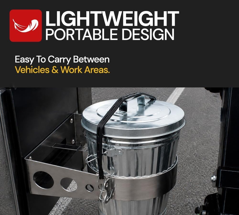 Mytee Products Galvanized Trash Can with Lid Ideal for Trailers - 10 Gallon Steel Mounted Small Outdoor Garbage Can for Home, Office, Bathroom, Kitchen - Fire and Heat Resistant