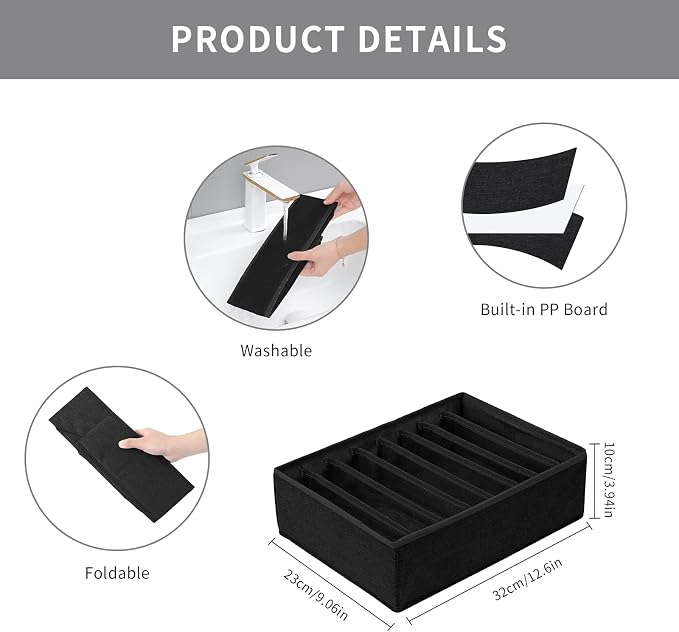 Qozary 4 Pack Drawer Organizers - Image 4