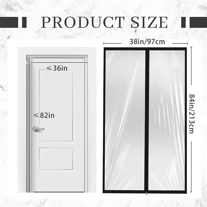 Amylove Zipper 38 x 83 Inch Dust Barrier Door Kit Construction Door Barrier 3 x - Image 2