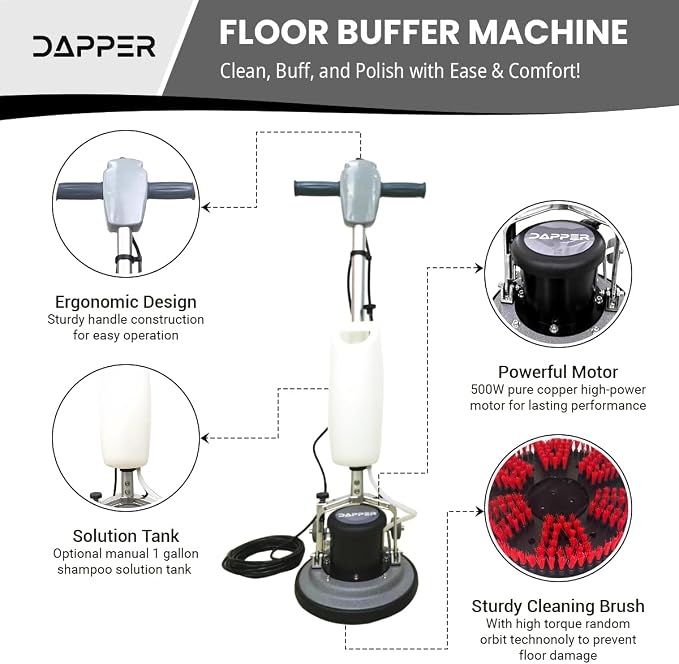 13" Heavy-duty Multi-Functional Floor Buffer Polisher Machine - Image 3