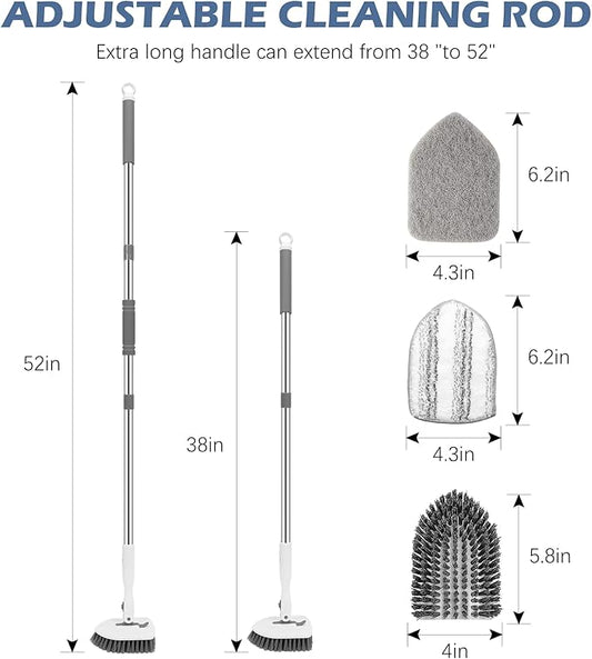 SetSail Floor Scrub Brush, 3-in-1 Tile Tub Floor Scrubber - Image 2