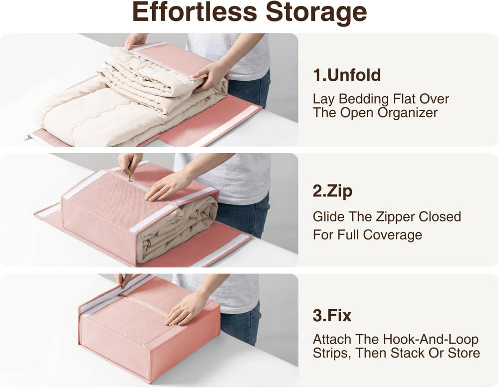 DIMJ Bed Sheet Organizers and Storage 8 Pack - Foldable Sheet Holder, Linen C...