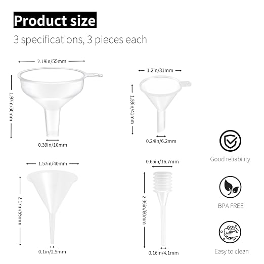9 Pack Small Funnel Kit 3 Sizes w/Droppers - Image 2