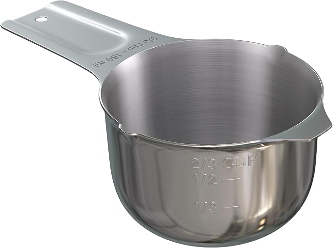 Color Up ⅔ Cup Measuring Cup – Premium Chrome Stainless Steel, Accurate by ColorUpCollection