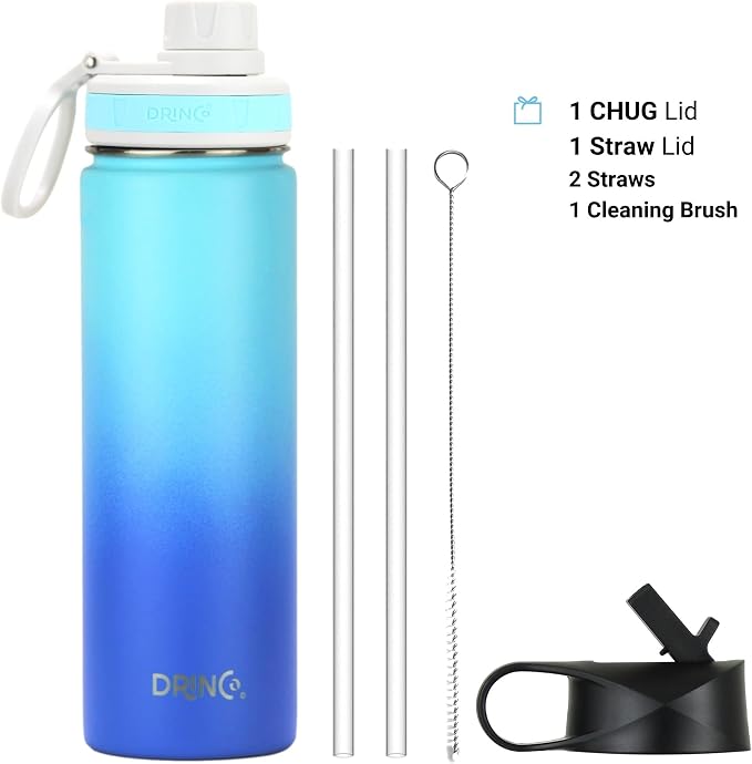 DRINCO Stainless Steel Water Bottle Spout Lid Vacuum Insulated Double Wall - Image 3