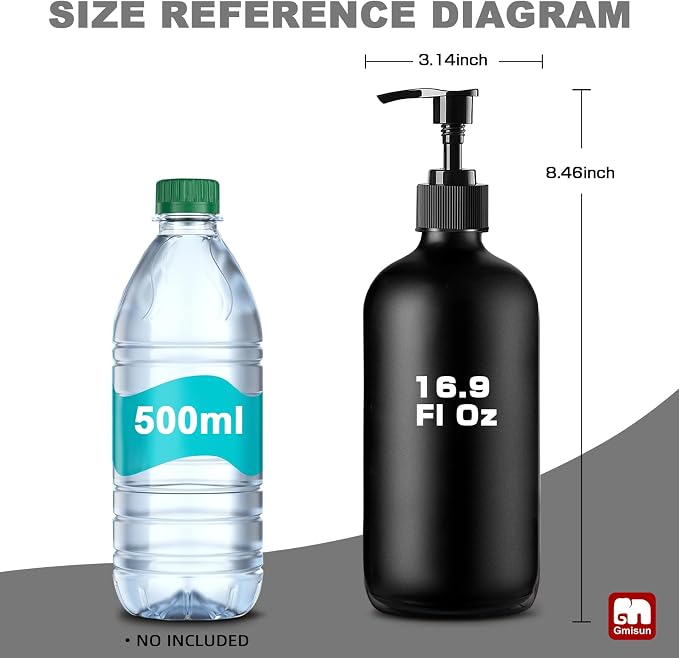 GMISUN Black Shampoo and Conditioner Dispenser, Shower Soap Dispenser Bottles - Image 2