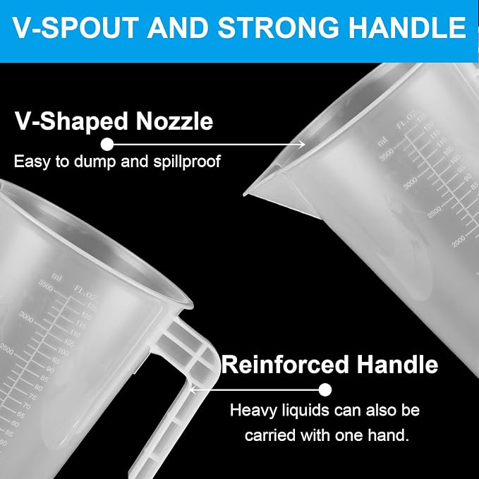 3 Pack 3.5 Liter Measuring Pitcher, Plastic Measuring Cups - Image 3