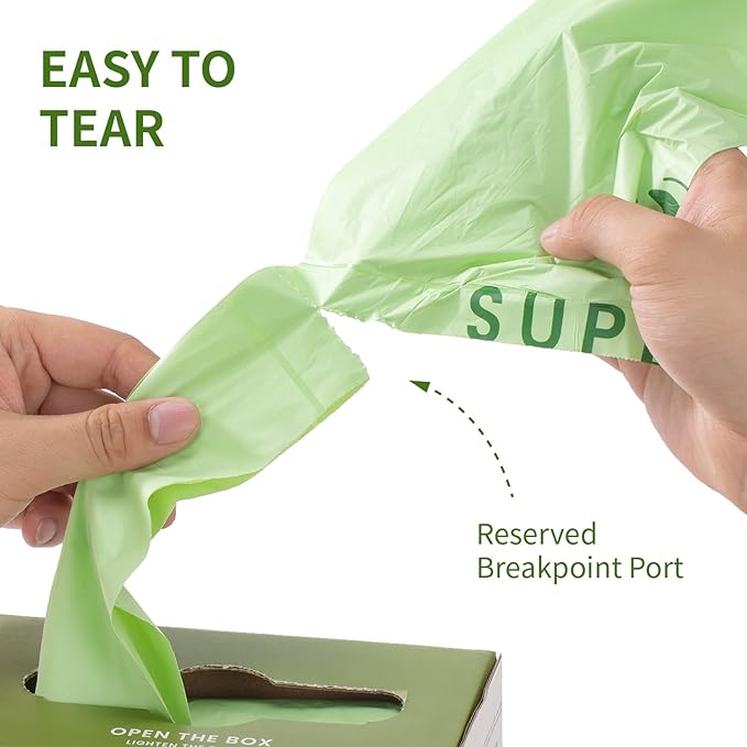 SUPERBIO 1.6 Gallon Handle Tie Compostable Food Scrap Bags - Image 6