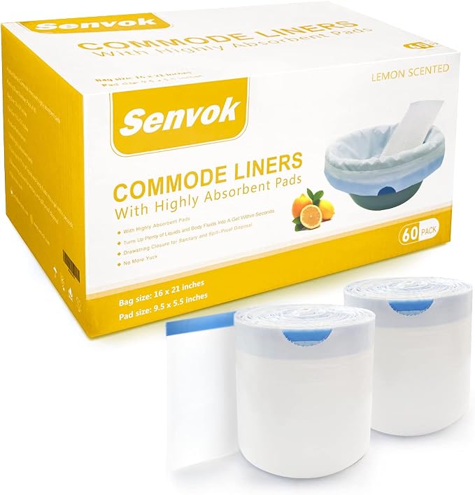 Senvok Commode Liners with Highly Absorbent Pads by Senvok