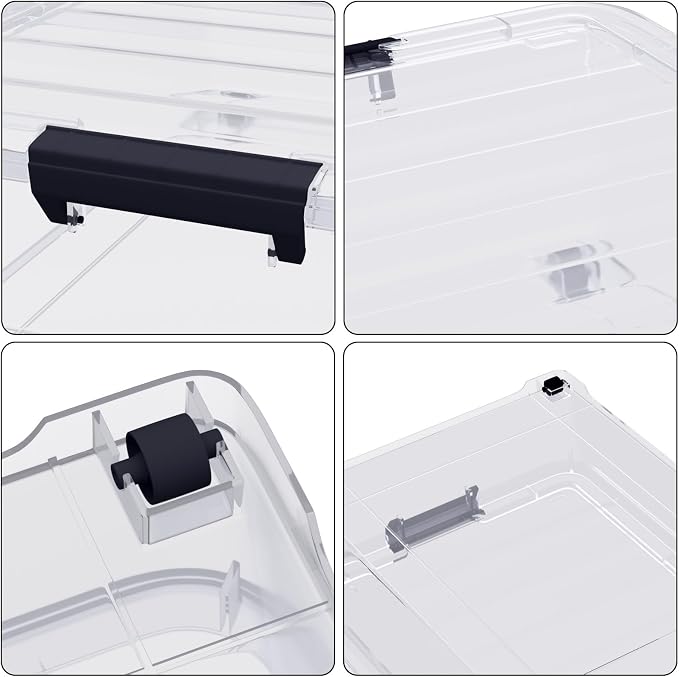 4-Pack 25L Plastic Under Bed Storage Organizer Bin Container - Image 3