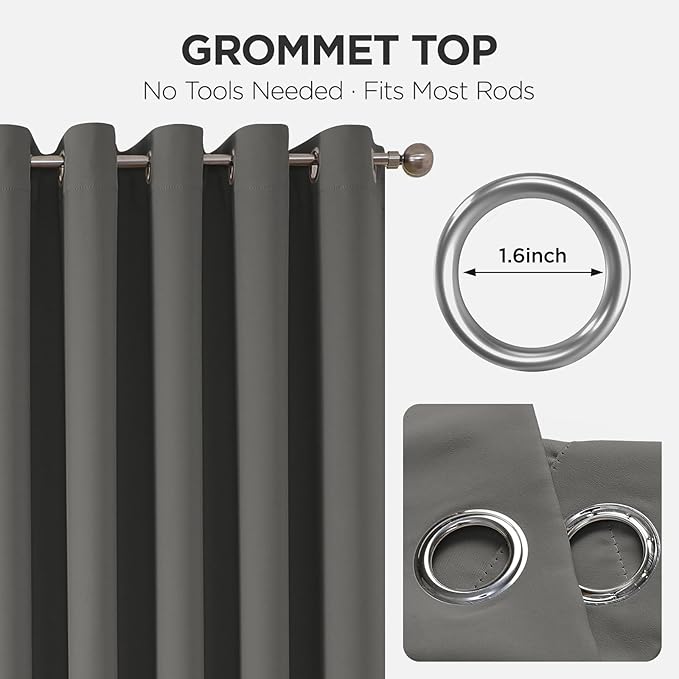 Joydeco Blackout Patio Sliding Door Curtains 96 Inches Long, Grommet Privacy - Image 7