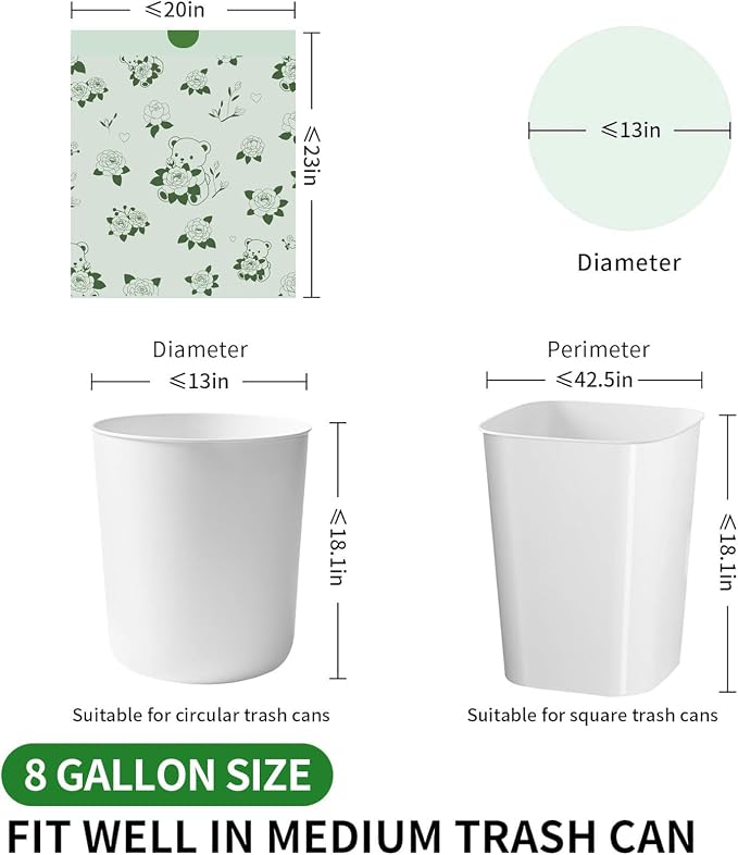 VOK 8 Gallon Trash Bags Drawstring, Medium Trash Bags - Image 2
