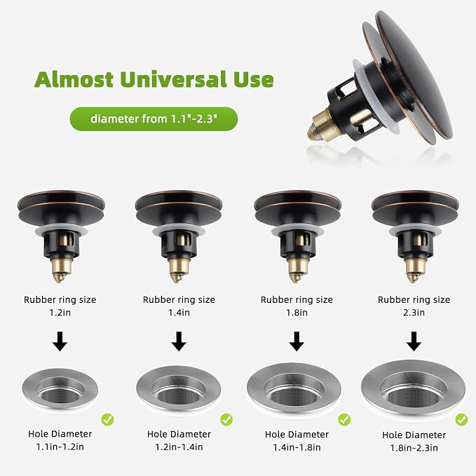 Universal Bathroom Sink Drain Strainer Hair Catcher Upgraded - Image 2