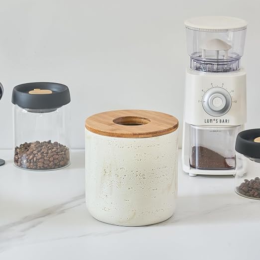 Natural Travertine Textures Beige Mini Trash Can - Image 5
