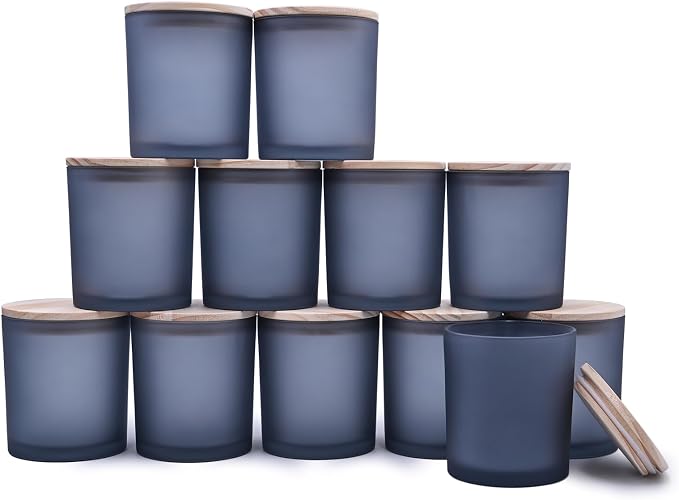 14 OZ Thick Candle Jars for Making Candles 12 Pcs, 3 Wick Empty Jars by Showin