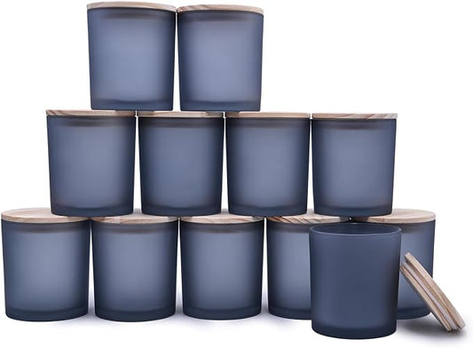 14 OZ Thick Candle Jars for Making Candles 12 Pcs, 3 Wick Empty Jars by Showin