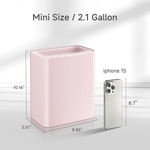 TIPGO Small Metal Trash Can, 2.1 Gallon Slim Trash Can - Image 2