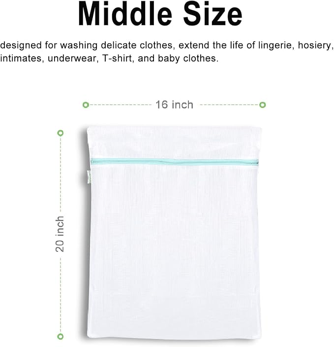 OTraki Mesh Washing Bags for Laundry 2 Pack 16 x 20 Inch Medium Mesh Bag - Image 2