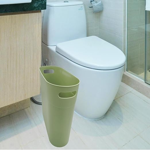 Small Trash Can Plastic Bathroom Wastebasket 3.2 Gallon Slim Garbage Container - Image 6