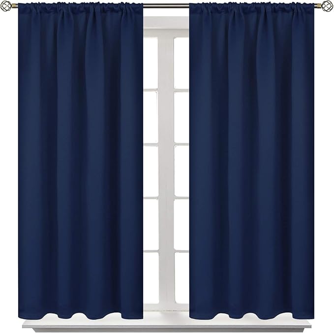 BGment Navy Blue Blackout Curtains 40 Inches Length by BGment