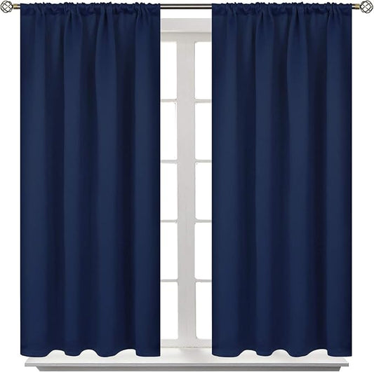 BGment Navy Blue Blackout Curtains 40 Inches Length by BGment