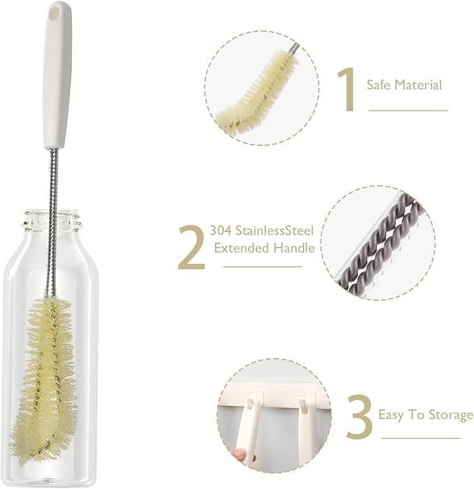 2-Pack 16 inches Long Handle Bottle Cleaning Brushes - Image 3
