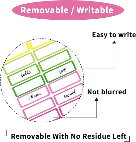 STARLIBOO Removable Labels, Removable Colored Labels Stickers, 1x3 Inch - Image 2