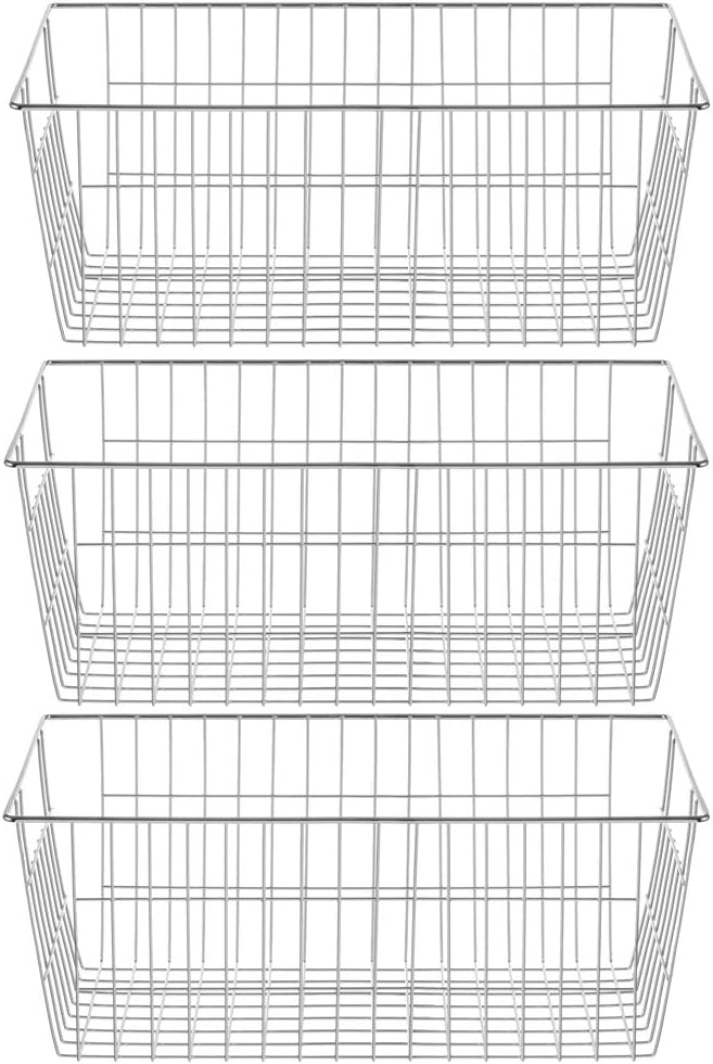 SANNO Freezer Baskets Wire Storage Baskets Closet Organization Baskets Bin by SANNO