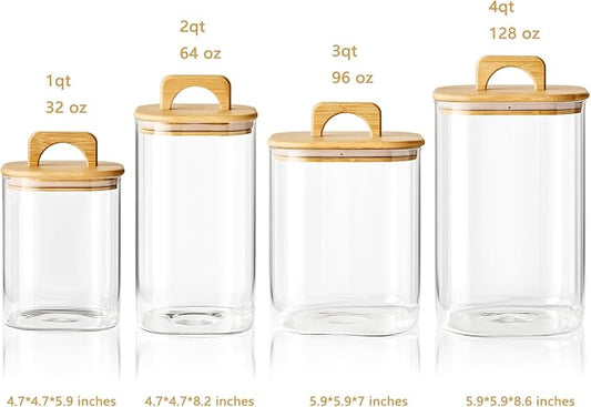 Sweejar 2 qt Glass Food Storage Jars - Image 2