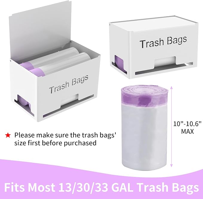 2-Pack Trash Bag Holder Dispenser, Stackable Garbage Bag Dispenser, Extra Large - Image 5
