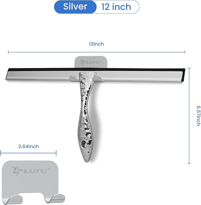 12" Silver Shower Squeegee - Image 7