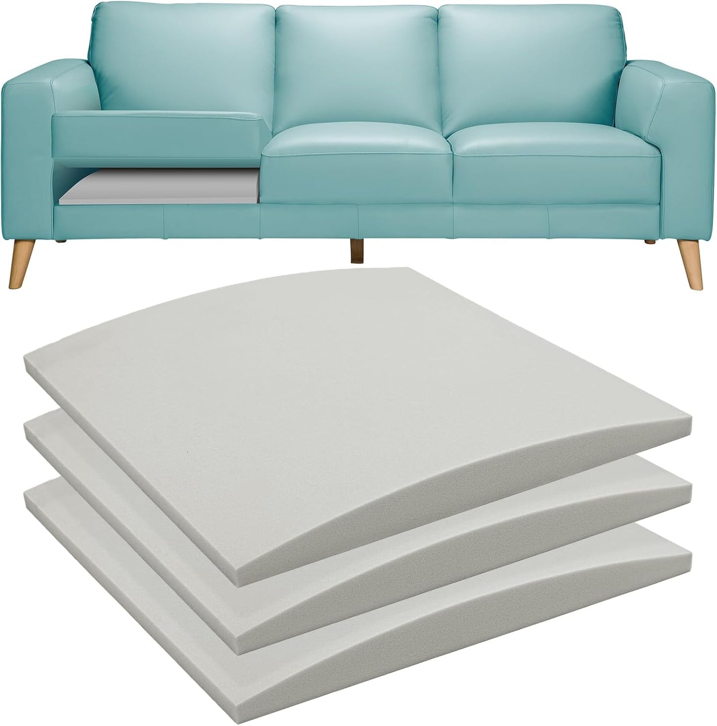 RA RUNNING ALIEN Couch Cushions Support for Sagging Seat -20"X 20"Curved Foam Sofa Cushion Support Board,Grey Couch Supporterfor Under The Cushions,Set of 3