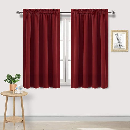 DWCN Christmas Burgundy Room Darkening Blackout Curtains by DWCN