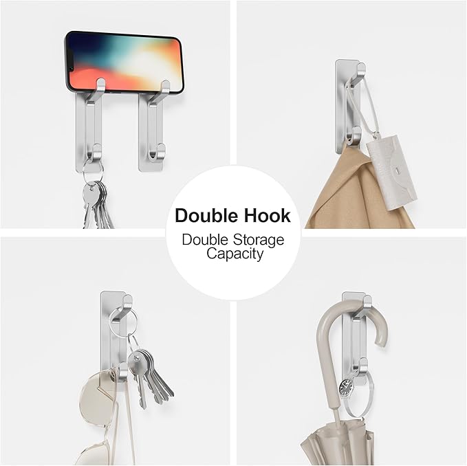 pickpiff Wall Hooks for Coat and Towel: 13LB Adhesive Door Hanger Stick on - Image 6