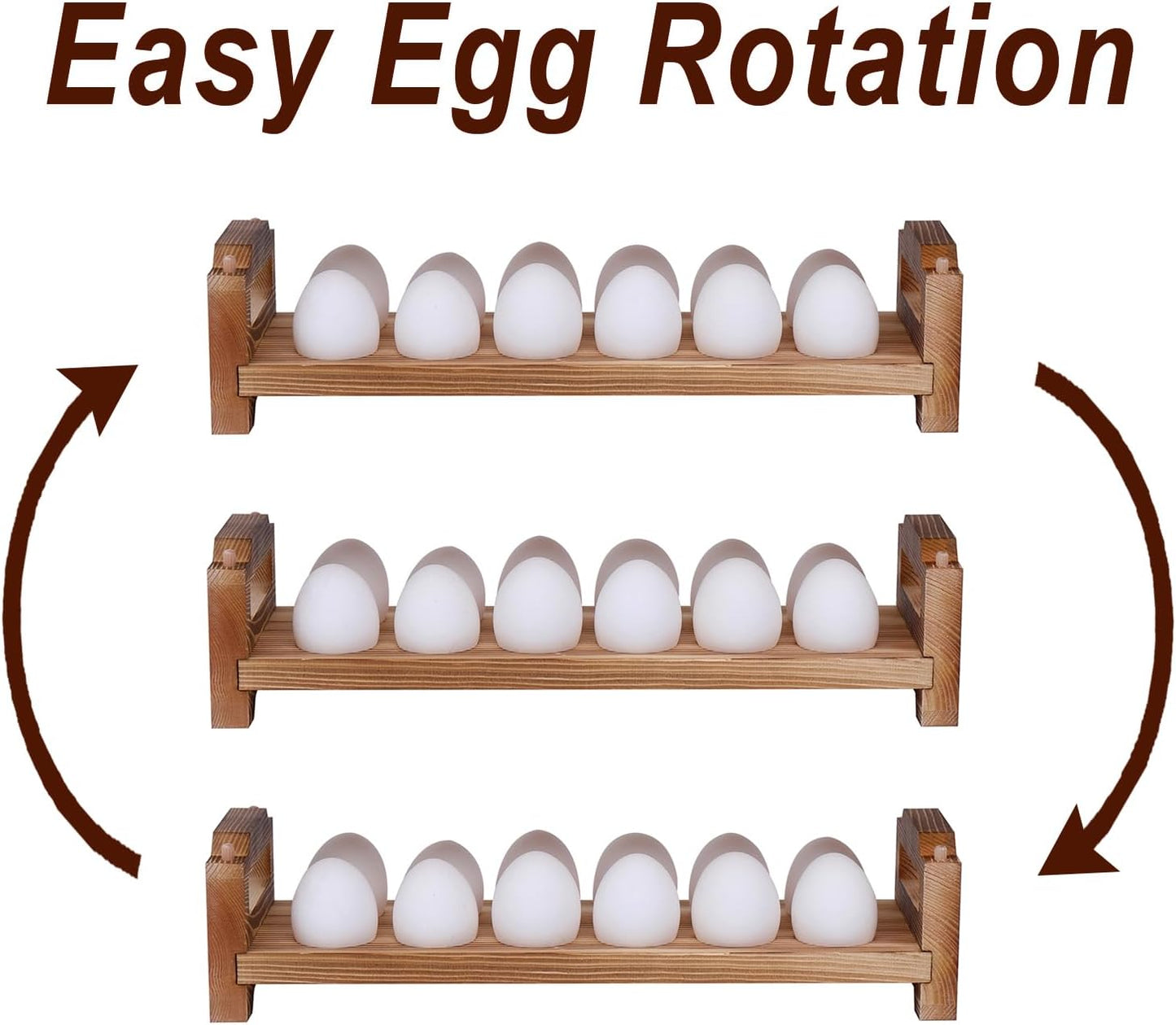 Wooden Egg Holder Countertop, Stackable Egg Organizer, 3-Tier 36 Eggs | Solid natural wood egg holder, farmhouse style. 3-tier stackable saves space. Countertop & fridge use. No chemical coating.