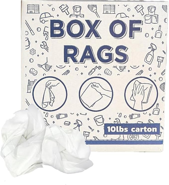 Recycled White Sheeting Cleaning Rags – Lint Free White Cotton Cloths - Image 2