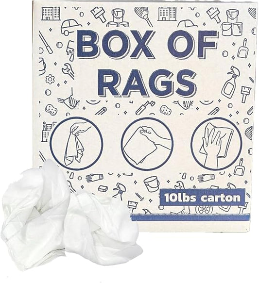 Recycled White Sheeting Cleaning Rags – Lint Free White Cotton Cloths - Image 2