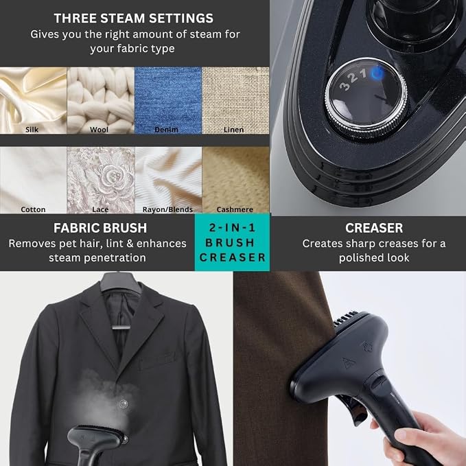 True & Tidy Heavy Duty Commercial Full Size Standing Garment Steamer - Image 4