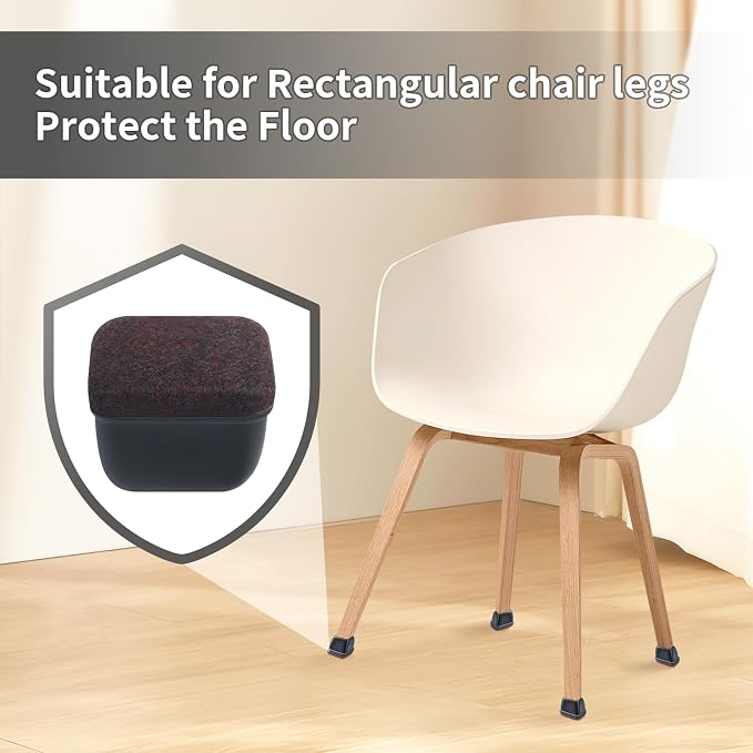Ezprotekt 24 Pcs Rectangle Felt Chair Leg Floor Protectors - Image 5
