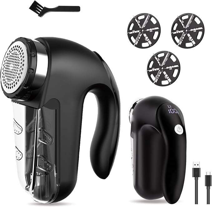 Electric Fabric Shaver with LED Display, 2-Speeds Lint Remover, Rechargeable by Home