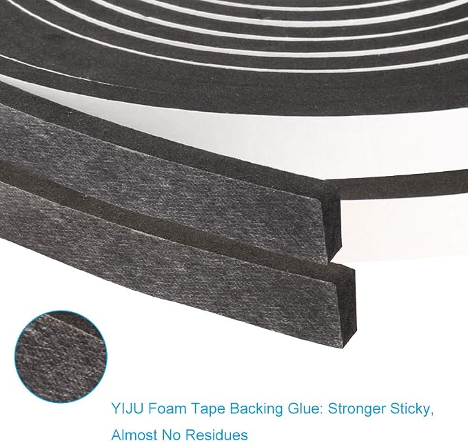 2 Rolls Foam Tape Weatheratrip for Door Window Insulation, Single Sided Foam - Image 3