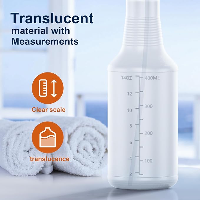 Veco Spray Bottle with Measurements and Adjustable Nozzle, HDPE Plastic Spray - Image 5