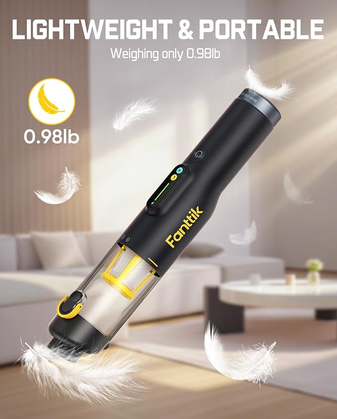 Fanttik Slim V10 Lite Cordless Handheld Vacuum, 0.98lb Lightweight - Image 6