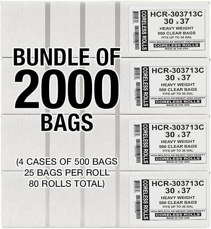Aluf Plastics High Density Trash Bags, 20-30 Gallon, 13 Micron, - Image 2